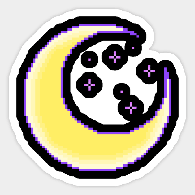 Celestial Moon Pixel Sticker by ssydneyart